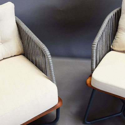 Gewerbliche Außenmöbel Gartensofa mit Massivteakholz und Aluminiumrahmen