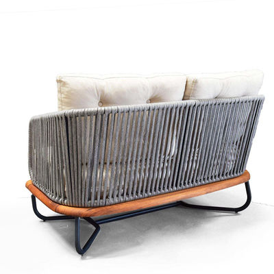 Gewerbliche Außenmöbel Gartensofa mit Massivteakholz und Aluminiumrahmen