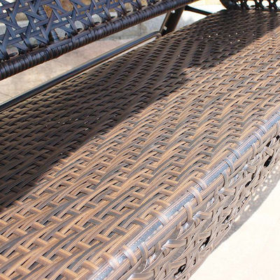 Außengarten Terrasse Metallrahmen Pe Rattan Doppel 3-Sitzer Hängematte Schaukel mit Baldachin