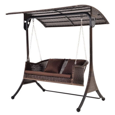 Außenmöbel Metallrahmen PE-Rattan-Schaukelstuhl für den Garten am Strand