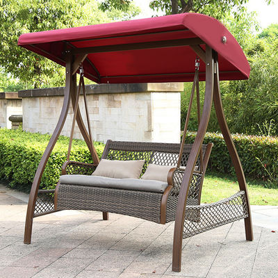 Außenmöbel Metallrahmen PE-Rattan-Schaukelstuhl für den Garten am Strand