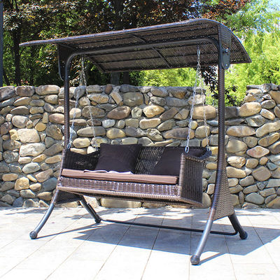 Außenmöbel Metallrahmen PE-Rattan-Schaukelstuhl für den Garten am Strand