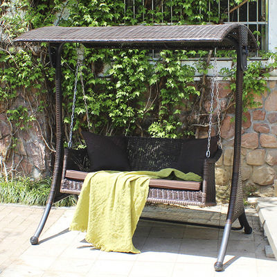 Außenmöbel Metallrahmen PE-Rattan-Schaukelstuhl für den Garten am Strand