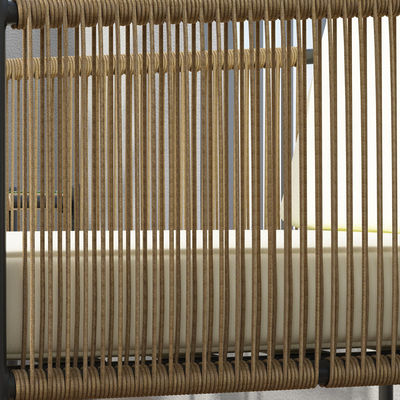 AJUNION Metall Terrassenmöbel Set Rattan Gewebte Außenmöbel mit Couchtisch