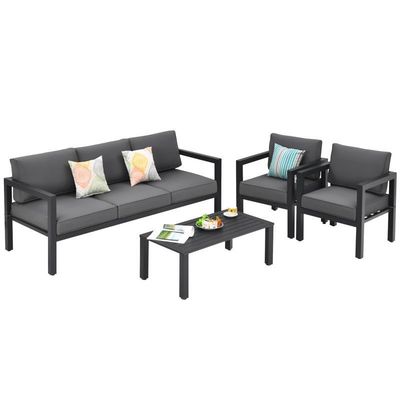 AJUNION 4 Stück Patio Möbel Sitzgestell Aluminium Außen für modernen Design Stil