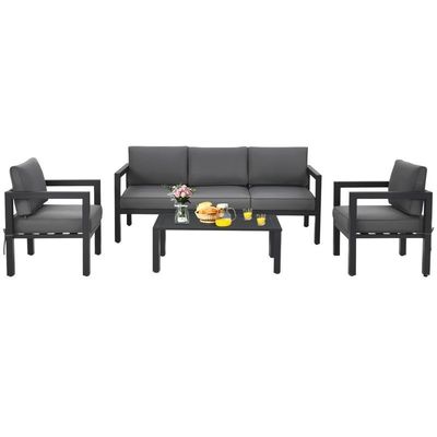 AJUNION 4 Stück Patio Möbel Sitzgestell Aluminium Außen für modernen Design Stil