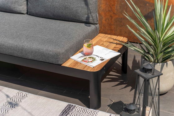 Modulare Gartenmöbel aus Aluminium L172xW72xH43cm AJUNION Außen-Schale Sektionsset