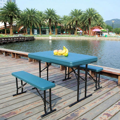 Außenmöbel Kunststoff Metall Klapp Picknick Esstisch Stuhl Bank Set für den Garten