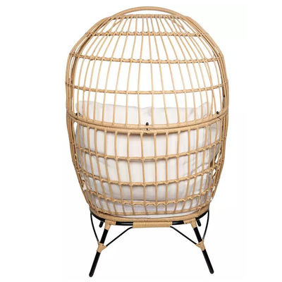 Außenmöbel Nordische Terrasse Ein-Sitz-Wasserdichte Wickereier-Stuhl mit PE-Rattan