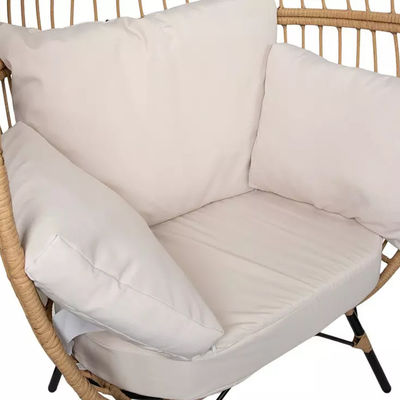 Außenmöbel Nordische Terrasse Ein-Sitz-Wasserdichte Wickereier-Stuhl mit PE-Rattan