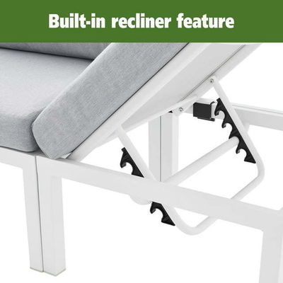 Außenmöbel L-Form Sektionssofa Kunststoff Teakholz Ecke Lounge Set für Deck