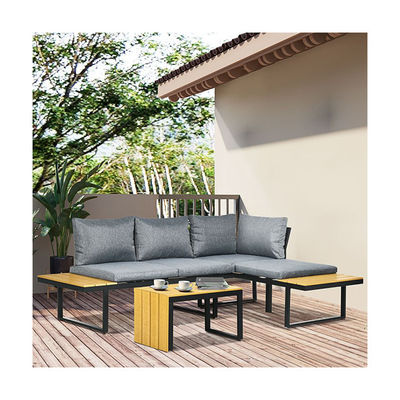 Sofa Set AJUNION Aluminium Outdoor Corner Lounge Set für modulare Gartenmöbel