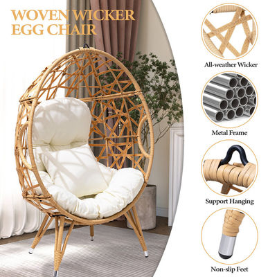 Allgemeine Außenmöbel Klappmöbel Ja Runde Pe Rattan Wicker Eiersofa Stuhl mit Kissen
