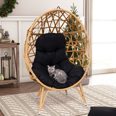 Allgemeine Außenmöbel Klappmöbel Ja Runde Pe Rattan Wicker Eiersofa Stuhl mit Kissen