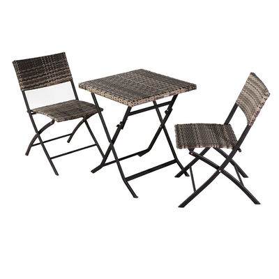 Außenhofmöbel mit Klapptisch und Stuhl aus PE-Rattan
