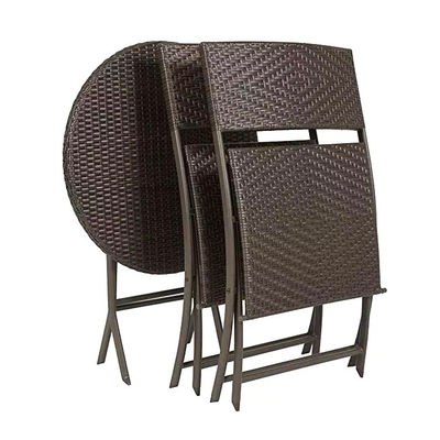 Außenhofmöbel mit Klapptisch und Stuhl aus PE-Rattan