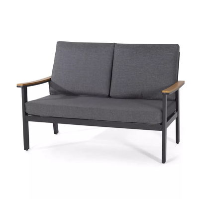 Spezifische Gartensofa AJUNION 4 Stück Aluminium Außenmöbel Set mit Couchtisch