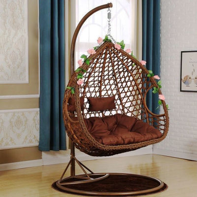Außenbalkon Garten Terrasse Pe Rattan Wicker Ei Schwingersessel mit Stand