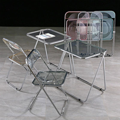 Klappbarer Plastik Acryl Metall Außengarten Wohnzimmer Tisch und Stuhl Set für den Park