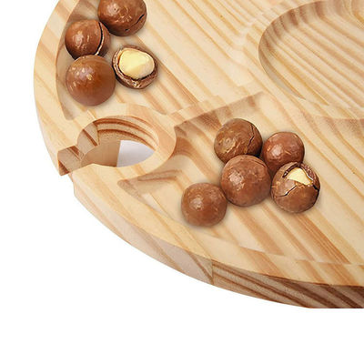 Holztisch mit klappbarem rundem Tablett für Outdoor-Camping, Strandreisen und Picknicks