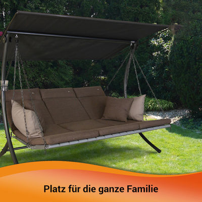 Garten Balkon Strand Pool 3-Sitzer Hängematte mit Metall Lounge Schaukelstuhl und Kissen