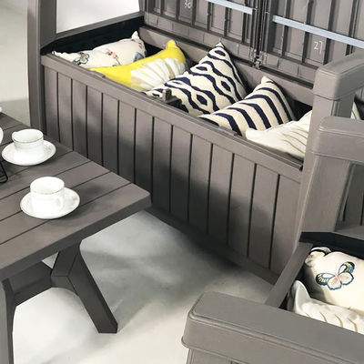 Plastik-Speicher-Arm-Bänk-Sitzstuhl für den Außenhof Terrasse Garten Balkon Park Strandpool