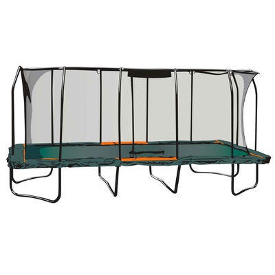 Unisex Outdoor Garten Park Fitness Elastisches Bett Rechteck Trampolin mit Sicherheitsnetz