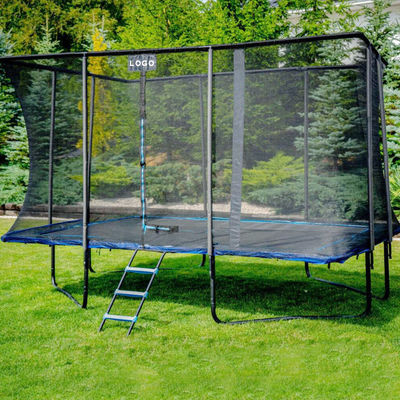 Unisex Outdoor Garten Park Fitness Elastisches Bett Rechteck Trampolin mit Sicherheitsnetz