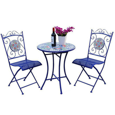 Europäisches Outdoor-Bistro-Set für Balkon Kleines Drei-Stücke-Tisch und Stuhl Garten