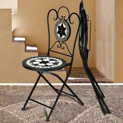 Europäisches Outdoor-Bistro-Set für Balkon Kleines Drei-Stücke-Tisch und Stuhl Garten