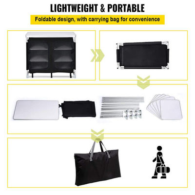 Außengarten Terrasse Metall Picknick-Speicher-Organisator Schrank Kochen Camping Küche Tisch