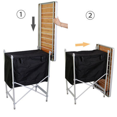 Leichtgewichtiges Bambustisch Picnic-Storage-Schrank für Outdoor Garden Patio Party Event
