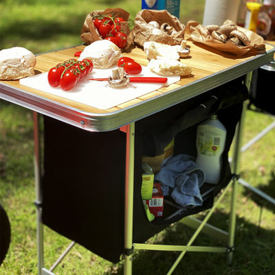 Leichtgewichtiges Bambustisch Picnic-Storage-Schrank für Outdoor Garden Patio Party Event