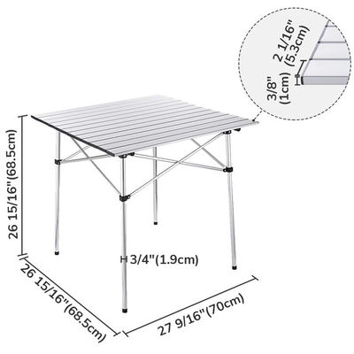 Stickerei oder Druck des Logos Leichtgewicht Aluminium Roll-Up-Tisch für Beach Picnic Camping