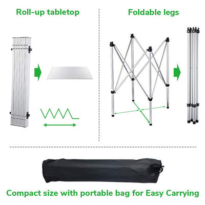 Stickerei oder Druck des Logos Leichtgewicht Aluminium Roll-Up-Tisch für Beach Picnic Camping