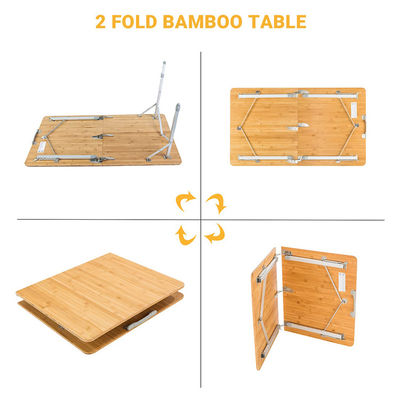 120*70cm Tischplatte Patio Garten Bambus Aluminium Klapptisch für Picknick Camping Essen