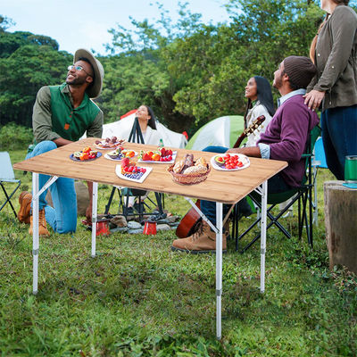 120*70cm Tischplatte Patio Garten Bambus Aluminium Klapptisch für Picknick Camping Essen
