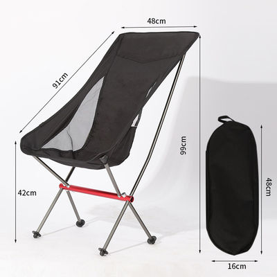 Wandern im Freien Reisen Aluminium Leichtgewicht Rückenmaschen Tragbare Klappstuhl Camping Moon Chair