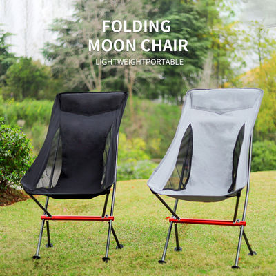 Wandern im Freien Reisen Aluminium Leichtgewicht Rückenmaschen Tragbare Klappstuhl Camping Moon Chair