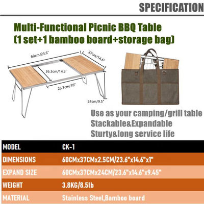 Leichtgewicht Portable verstellbares Grill Strand Picknick Camping Küche Igt Tisch mit 1