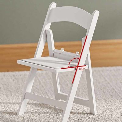 Moderne einfache kleine tragbare weiße Kunststoffharz Klappstühle für Hochzeitshotels