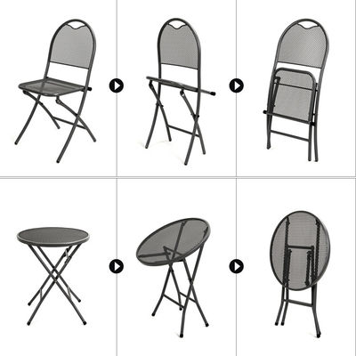 Outdoor Café Bistro Patio Custom Logo Esstisch und Stuhl-Sets mit stapelbarem Design