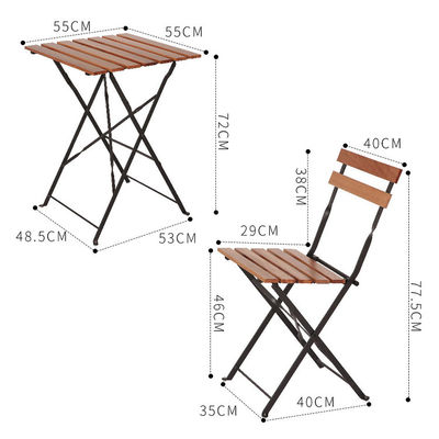 Custom Logo Villa Outdoor Klappbistro Tisch und Stühle Set für Freizeit auf Balkon Terrasse