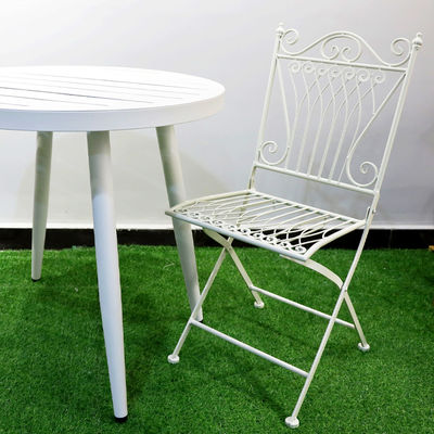 Transparente Garten Bistro im Freien Café Vintage Quadrat Metall geschmiedetes Eisen Klappstühle