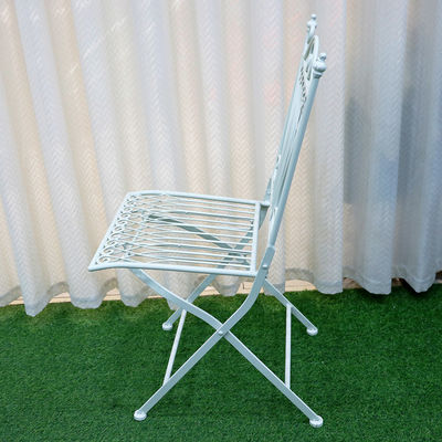 Transparente Garten Bistro im Freien Café Vintage Quadrat Metall geschmiedetes Eisen Klappstühle