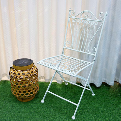 Transparente Garten Bistro im Freien Café Vintage Quadrat Metall geschmiedetes Eisen Klappstühle
