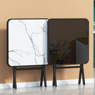 Außentisch Metallgehärtetes Glas Quadrat Runder Klapptisch Kaffeetafel
