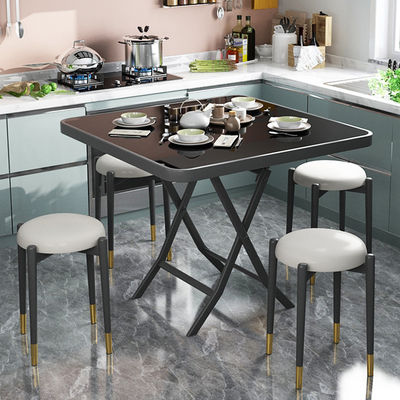 Außentisch Metallgehärtetes Glas Quadrat Runder Klapptisch Kaffeetafel
