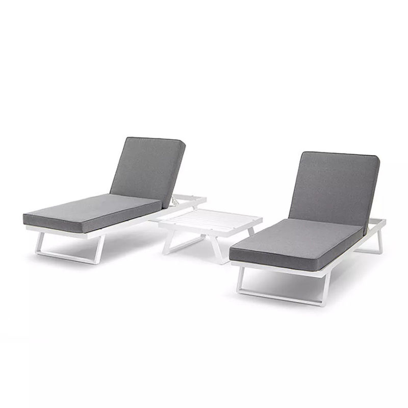 Moderne Aluminiumrahmen Terrassenmöbel Sonnenliegen für Gartensofa Sektionslounge Set