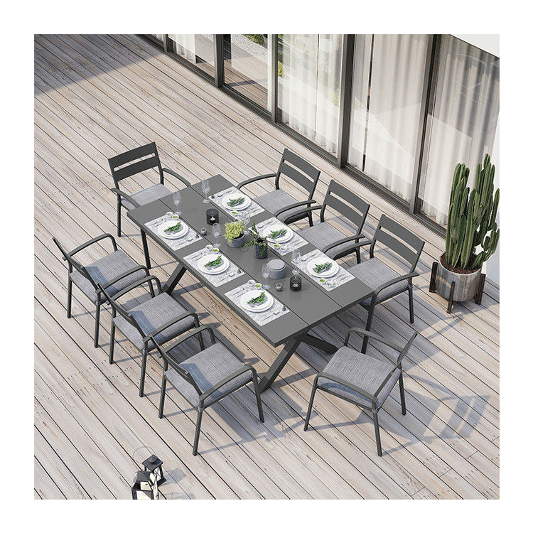 AJUNION X-Form Outdoor Dining Set für Restaurant 76"D x 36"W x 30'H Tischgröße